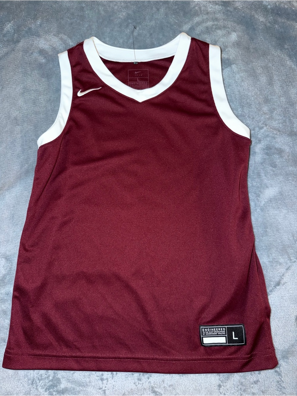 Nike Burgundy Basketball Jersey with White Trim